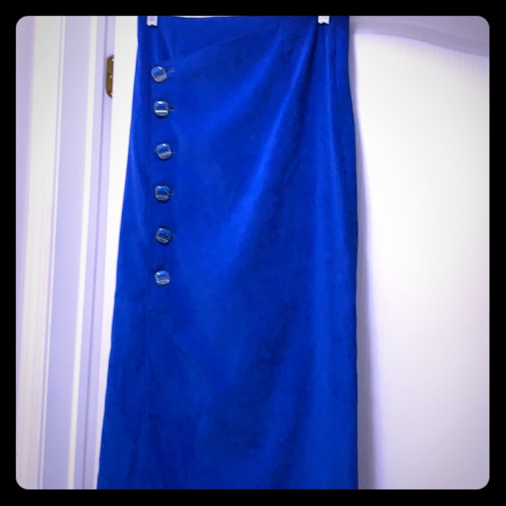 Vintage hand made skirt faux wrap - velvet like